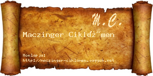 Maczinger Ciklámen névjegykártya
